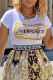 White Fashion Sweet Print Letter O Neck T-Shirts