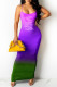 Purple Fashion Sexy Print Letter Spaghetti Strap One Step Skirt Dresses