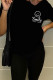 Black Fashion Casual Print Basic O Neck T-Shirts