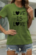 Army Green Fashion Casual Letter Print Basic O Neck T-Shirts
