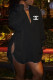 Black Fashion Sexy Print Draw String Turndown Collar Shirt Dress Dresses