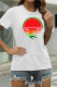 White Fashion Casual Print Basic O Neck T-Shirts