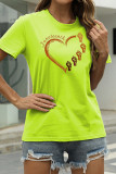 Red Fashion Casual Print Basic O Neck T-Shirts