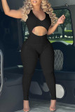 Grey Sexy Solid Hollowed Out Patchwork V Neck Skinny Jumpsuits