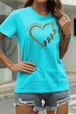 Red Fashion Casual Print Basic O Neck T-Shirts