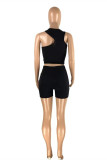 Grey Fashion Sexy Casual Solid Hollowed Out O Neck Sleeveless Two Pieces