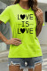 Fruit Green Fashion Casual Letter Print Basic O Neck T-Shirts