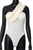 Apricot Fashion Sexy Solid Patchwork Backless Swimwears