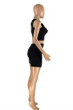 Grey Fashion Sexy Casual Solid Hollowed Out O Neck Sleeveless Two Pieces
