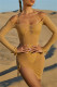 Khaki Fashion Sexy Solid Bandage See-through Off the Shoulder Long Sleeve Two Pieces