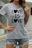 Deep Blue Fashion Casual Letter Print Basic O Neck T-Shirts