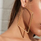 Gold Fashion Solid Hollowed Out Geometric Square Earrings