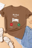 Black Fashion Casual Print Basic O Neck T-Shirts