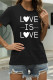 Black Fashion Casual Letter Print Basic O Neck T-Shirts