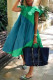 Green Casual Sweet Solid Patchwork O Neck Dresses