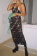 Black Sexy Solid Hollowed Out Spaghetti Strap Pencil Skirt Dresses