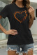Black Fashion Casual Print Basic O Neck T-Shirts