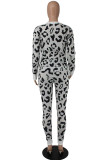 Multicolor Fashion Casual Lips Printed Basic O Neck Long Sleeve Two Pieces