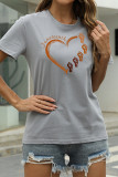Red Fashion Casual Print Basic O Neck T-Shirts