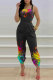 Black Sexy Casual Print Bandage Backless Spaghetti Strap Regular Jumpsuits