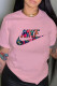 Pink Fashion Casual Print Letter O Neck T-Shirts