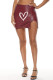 Burgundy Fashion Sexy Print Slit Skinny High Waist Skirt