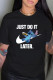Black Fashion Casual Print Letter O Neck T-Shirts