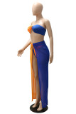 Orange Fashion Sexy Solid Patchwork Backless Swimwears  (Without Paddings)