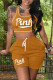 Ginger Fashion Casual Letter Print Basic U Neck Sleeveless Two Pieces