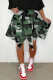 Green Casual Street Print Camouflage Print Asymmetrical High Waist Type A Full Print Bottoms