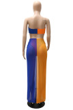 Orange Fashion Sexy Solid Patchwork Backless Swimwears  (Without Paddings)