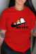 Red Fashion Casual Print Letter O Neck T-Shirts