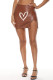 Brown Fashion Sexy Print Slit Skinny High Waist Skirt