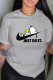 Grey Fashion Casual Print Letter O Neck T-Shirts