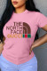 Pink Fashion Casual Print Letter O Neck T-Shirts
