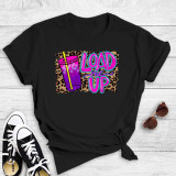 White Fashion Casual Print Basic O Neck T-Shirts