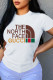 White Fashion Casual Print Letter O Neck T-Shirts