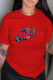 Red Fashion Casual Print Letter O Neck T-Shirts