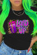 Black Fashion Casual Print Basic O Neck T-Shirts