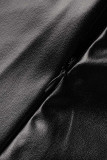 Black Fashion Sexy Solid Patchwork Backless V Neck Sling Dress