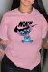 Pink Fashion Casual Print Letter O Neck T-Shirts