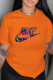 Orange Fashion Casual Print Letter O Neck T-Shirts