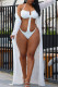 White Fashion Sexy Patchwork Hot Drilling See-through Swimwears