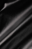 Black Fashion Sexy Solid Patchwork Backless V Neck Sling Dress