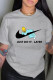 Grey Fashion Casual Print Letter O Neck T-Shirts