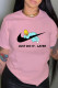 Pink Fashion Casual Print Letter O Neck T-Shirts