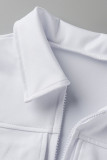 Khaki Casual Solid Patchwork Zipper Turndown Collar Regular Rompers