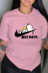 Pink Fashion Casual Print Letter O Neck T-Shirts