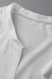 White Fashion Print Make Old V Neck T-Shirts