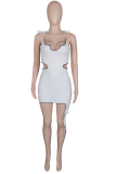 Light Green Sexy Solid Patchwork Spaghetti Strap Pencil Skirt Dresses